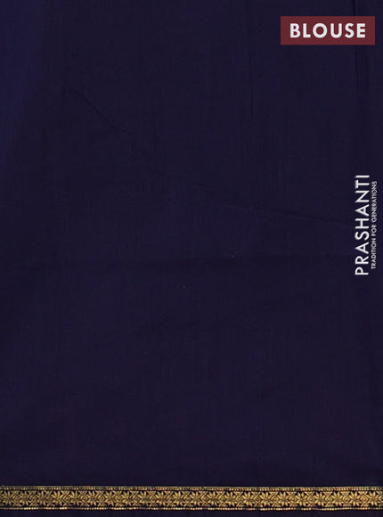 Semi maheswari cotton saree pink and navy blue with allover zari woven buttas and small zari woven border