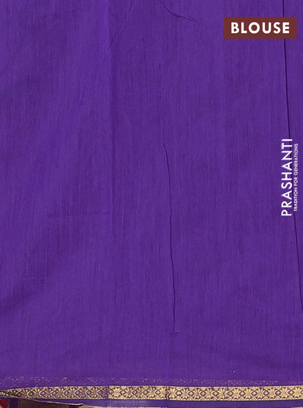 Semi maheswari cotton saree magenta pink and violet with allover zari woven buttas and small zari woven border