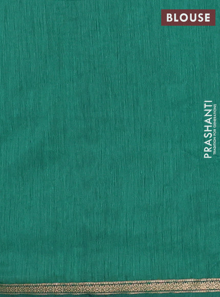 Semi maheswari cotton saree blue and teal green with allover zari woven buttas and small zari woven border
