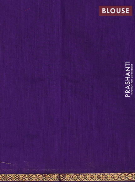 Semi maheswari cotton saree magenta pink and violet with allover zari woven buttas and small zari woven border
