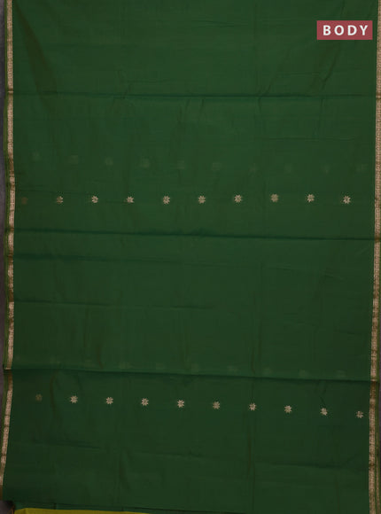 Semi maheswari cotton saree green and lime green with allover zari woven buttas and small zari woven border