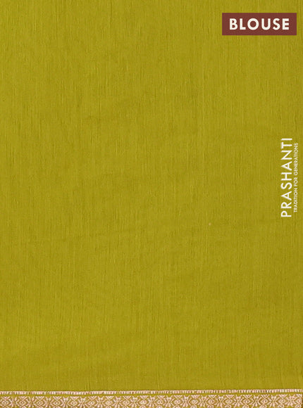 Semi maheswari cotton saree green and lime green with allover zari woven buttas and small zari woven border