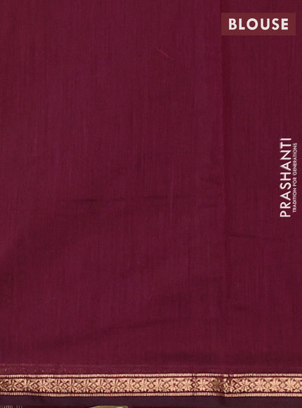 Semi maheswari cotton saree mustard yellow and deep wine shade with allover zari woven buttas and small zari woven border