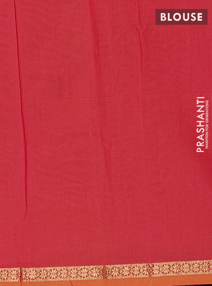 Semi maheswari cotton saree mehendi green and pink with allover zari woven buttas and small zari woven border