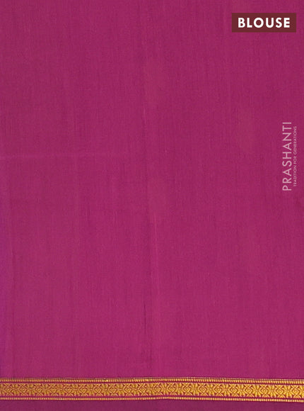 Semi maheswari cotton saree cs blue and magenta pink with allover zari woven buttas and small zari woven border