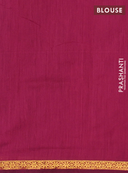 Semi maheswari cotton saree teal green and magenta pink with zari woven buttas and zari woven border