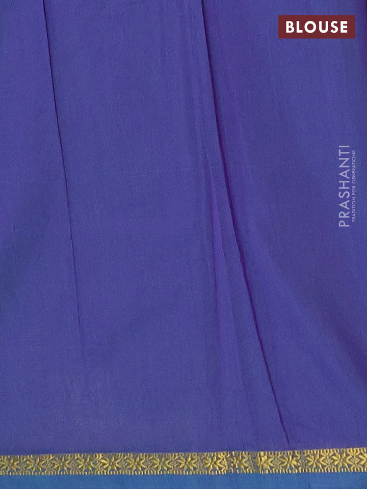 Semi maheswari cotton saree green and dual shade of violet with zari woven buttas and zari woven border