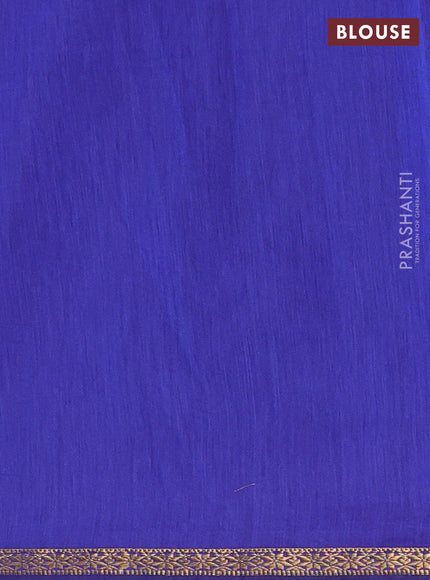Semi maheswari cotton saree lavender and blue with allover zari woven buttas and small zari woven border
