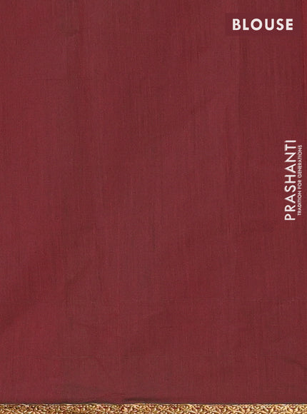 Semi maheswari cotton saree teal green and maroon with allover zari woven buttas and small zari woven border