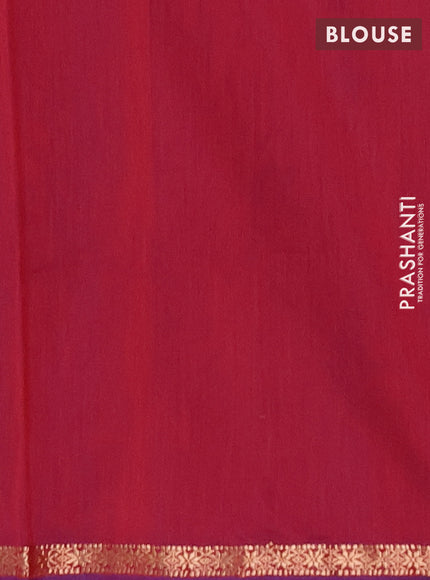 Semi maheswari cotton saree royal blue and maroon with allover zari woven buttas and small zari woven border