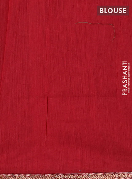 Semi maheswari cotton saree green and maroon with allover zari woven buttas and small zari woven border