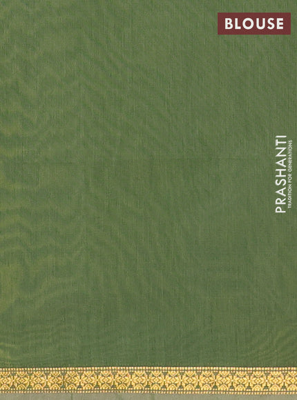 Semi maheswari cotton saree lime green and green with allover zari woven buttas and small zari woven border