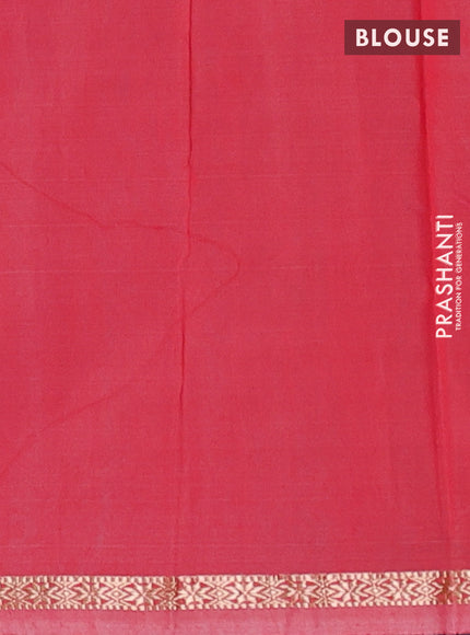 Semi maheswari cotton saree cs blue and red with allover zari woven buttas and small zari woven border