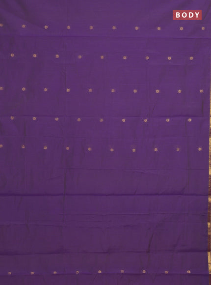 Semi maheswari cotton saree violet and red with allover zari woven buttas and small zari woven border