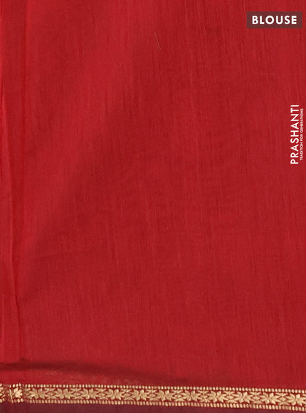 Semi maheswari cotton saree dark green and deep maroon with allover zari woven buttas and small zari woven border
