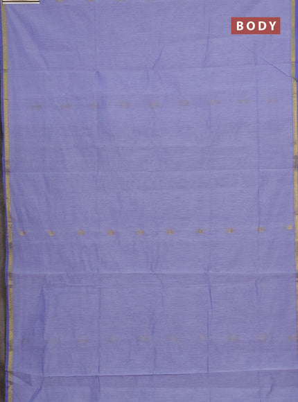 Semi maheswari cotton saree lavender and blue with zari woven buttas and small zari woven border