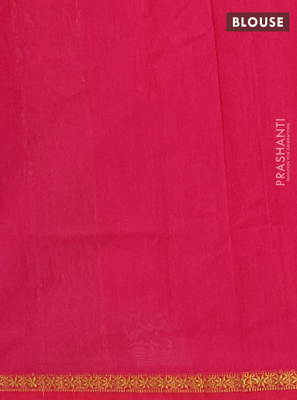 Semi maheswari cotton saree deep purple and pink with zari woven buttas and small zari woven border