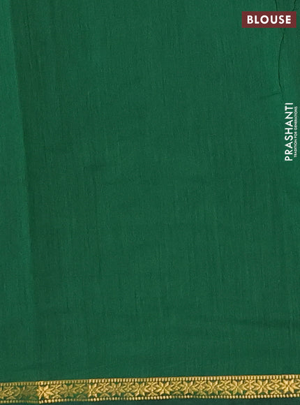 Semi maheswari cotton saree black and green with zari woven buttas and small zari woven border