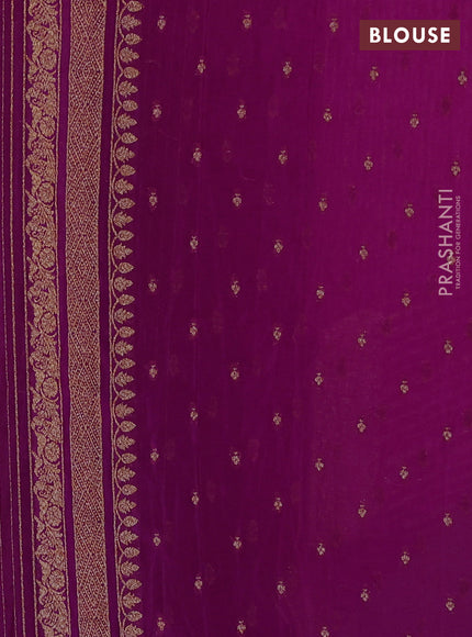 Banarasi semi crepe saree purple with allover thread & zari weaves and woven border