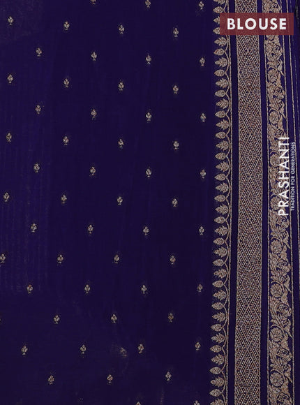 Banarasi semi crepe saree violet with allover thread & zari weaves and woven border