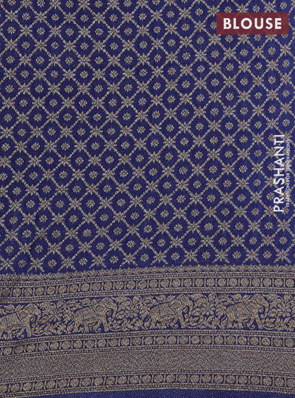 Banarasi semi crepe saree blue with woven buttas and woven border