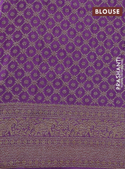 Banarasi semi crepe saree lavender with woven buttas and woven border