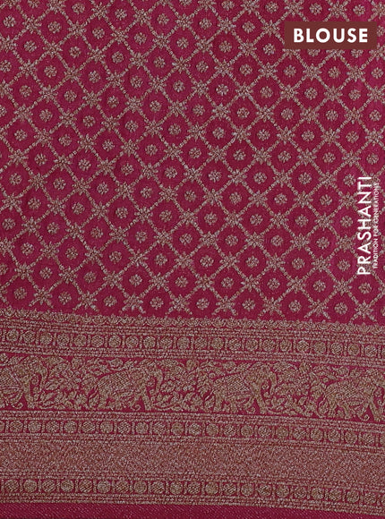 Banarasi semi crepe saree pink with woven buttas and woven border