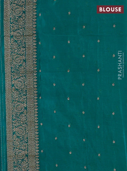 Banarasi semi crepe saree violet and teal blue with allover thread & zari weaves and woven border