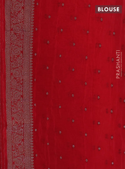Banarasi semi crepe saree black and maroon with allover thread & zari weaves and woven border