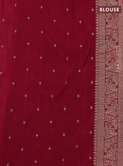 Banarasi semi crepe saree navy blue and magenta pink with allover thread & zari weaves and woven border
