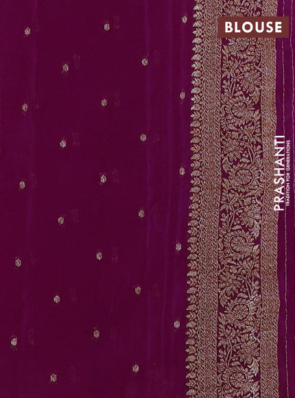 Banarasi semi crepe saree purple with allover thread & zari weaves and woven border