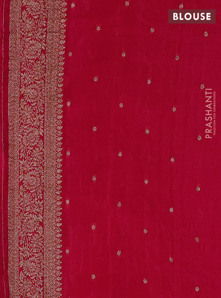 Banarasi semi crepe saree pink with allover thread & zari weaves and woven border
