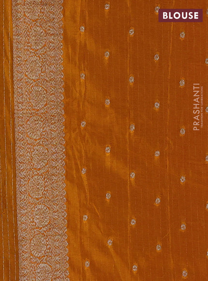 Banarasi semi crepe saree purple and mustard yellow with woven buttas and woven border