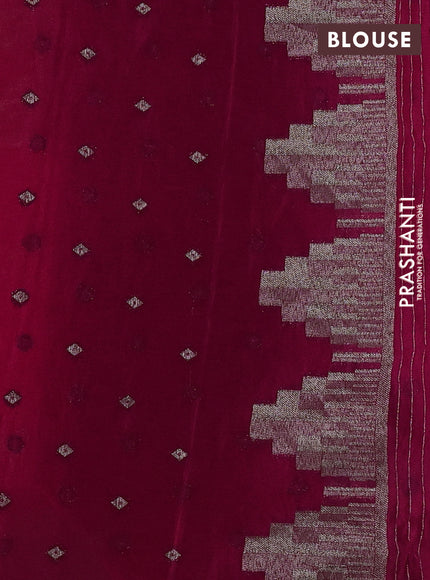 Banarasi semi crepe saree pink with woven buttas and woven border