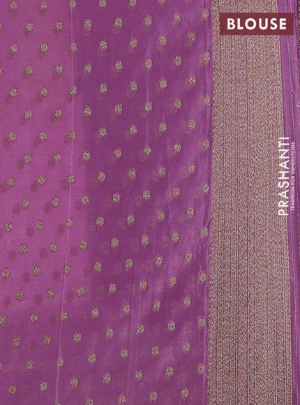 Banarasi semi crepe saree lavender with allover thread & zari weaves and woven border