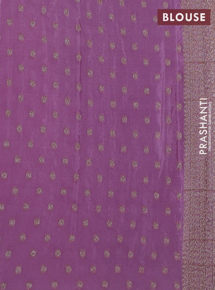 Banarasi semi crepe saree lavender with allover thread & zari weaves and woven border