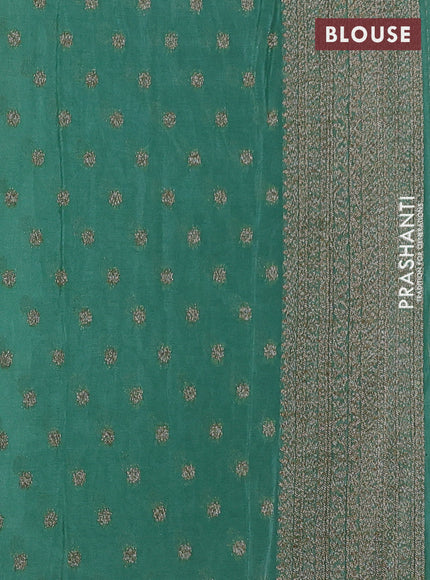 Banarasi semi crepe saree pastel green with allover thread & zari weaves and woven border