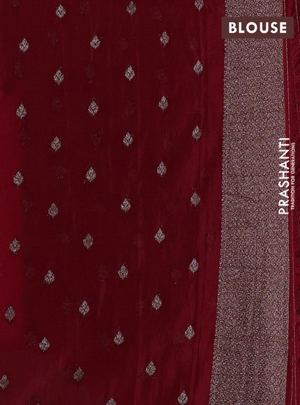 Banarasi semi crepe saree red with woven buttas and woven border