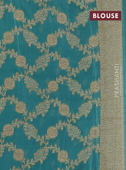 Banarasi semi crepe saree pastel green with woven buttas and woven border