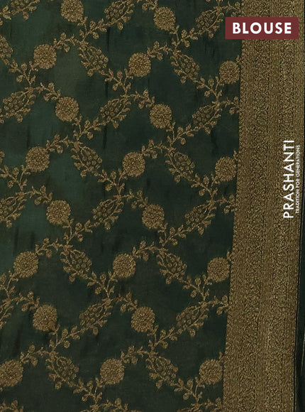 Banarasi semi crepe saree pastel green with woven buttas and woven border