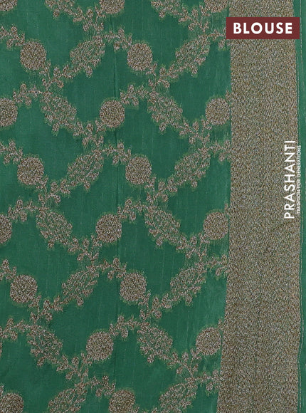 Banarasi semi crepe saree pastel green with woven buttas and woven border