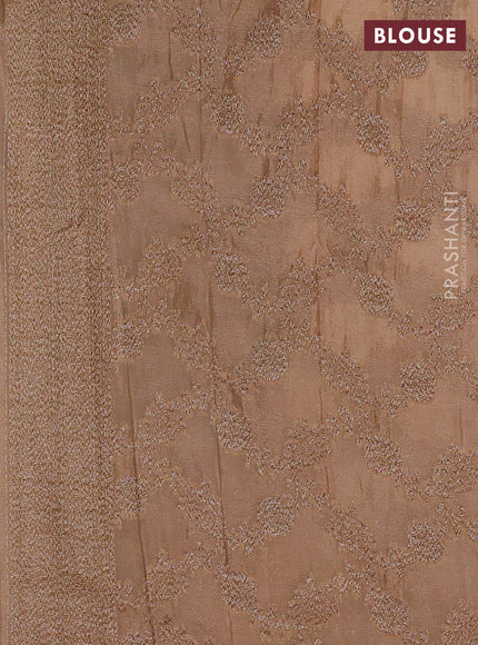 Banarasi semi crepe saree beige with woven buttas and woven border