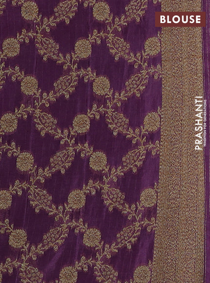 Banarasi semi crepe saree lavender with woven buttas and woven border
