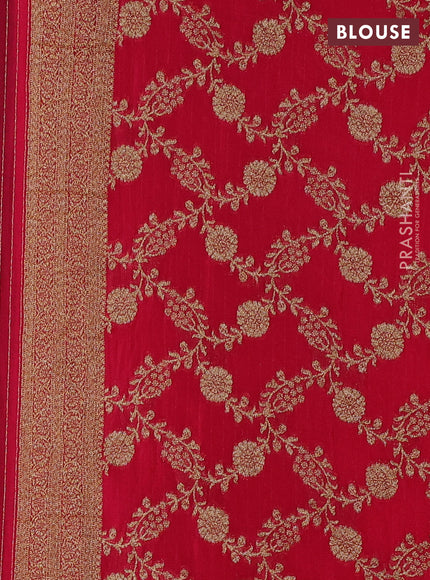 Banarasi semi crepe saree pink with woven buttas and woven border