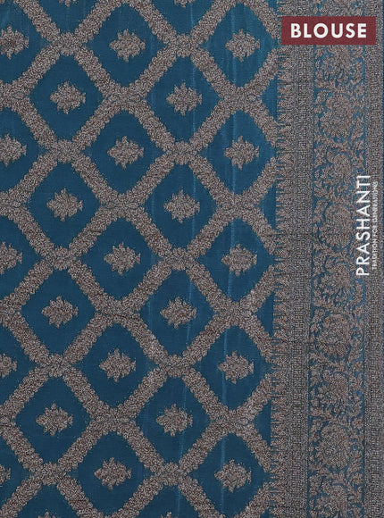 Banarasi semi crepe saree pastel blue with woven buttas and woven border