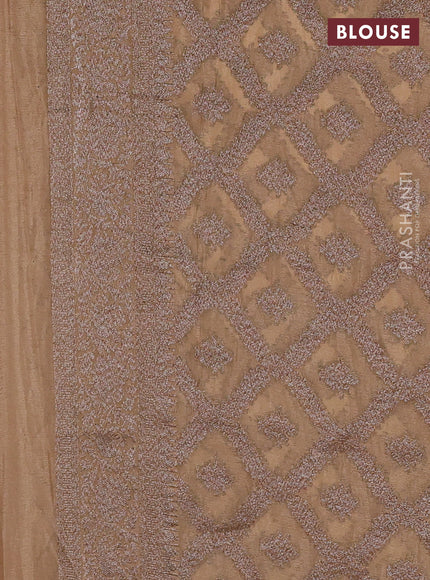 Banarasi semi crepe saree beige with woven buttas and woven border