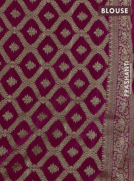 Banarasi semi crepe saree pink with woven buttas and woven border