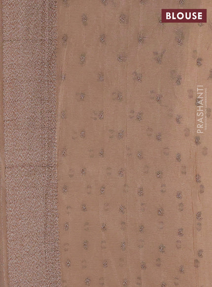 Banarasi semi crepe saree sandal with woven buttas and woven border