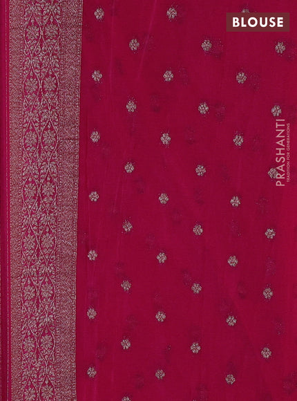Banarasi semi crepe saree pink with allover thread & zari weaves and woven border