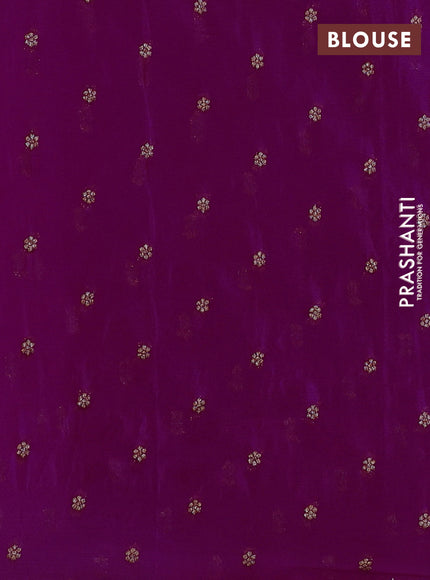 Banarasi semi crepe saree purple with woven buttas and woven border